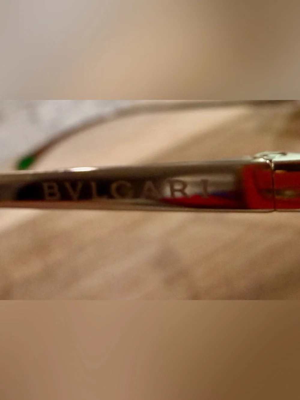 Bulgari Hexagonal Metal Eyeglasses in Gold-Tone